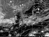 ひまわり7号可視画像・天気図合成 2013年10月19日12時JST