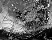 ひまわり6号可視画像・天気図合成 2013年11月12日12時JST