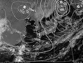 ひまわり6号可視画像・天気図合成 2013年11月21日12時JST
