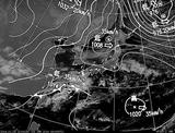 ひまわり7号可視画像・天気図合成 2014年1月3日12時JST