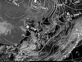 ひまわり7号可視画像・天気図合成 2014年1月16日12時JST