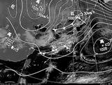 ひまわり7号可視画像・天気図合成 2014年1月30日12時JST