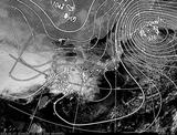 ひまわり7号可視画像・天気図合成 2014年2月17日12時JST