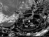 ひまわり7号可視画像・天気図合成 2014年3月24日12時JST