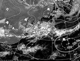 ひまわり7号可視画像・天気図合成 2014年3月26日12時JST