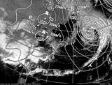 ひまわり7号可視画像・天気図合成 2014年3月31日12時JST