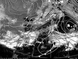 ひまわり7号可視画像・天気図合成 2014年4月3日12時JST