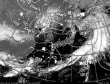 ひまわり7号可視画像・天気図合成 2014年5月2日12時JST