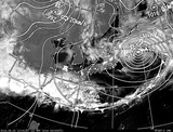 ひまわり7号可視画像・天気図合成 2014年5月22日12時JST