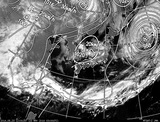 ひまわり7号可視画像・天気図合成 2014年5月23日12時JST