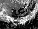 ひまわり7号可視画像・天気図合成 2014年5月30日12時JST