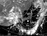 ひまわり7号可視画像・天気図合成 2014年6月1日12時JST