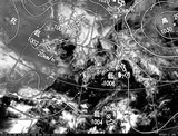 ひまわり7号可視画像・天気図合成 2014年6月8日12時JST