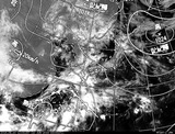 ひまわり7号可視画像・天気図合成 2014年6月10日12時JST
