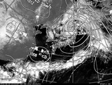 ひまわり7号可視画像・天気図合成 2014年6月13日12時JST