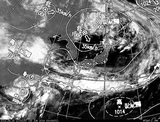 ひまわり7号可視画像・天気図合成 2014年6月15日12時JST