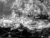 ひまわり7号可視画像・天気図合成 2014年6月17日12時JST