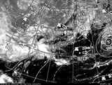 ひまわり7号可視画像・天気図合成 2014年6月20日12時JST