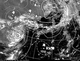 ひまわり7号可視画像・天気図合成 2014年7月24日12時JST