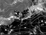 ひまわり7号可視画像・天気図合成 2014年7月27日12時JST