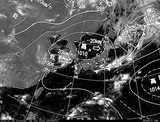 ひまわり7号可視画像・天気図合成 2014年7月28日12時JST
