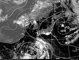 2ひまわり7号可視画像・天気図合成 2014年7月30日12時JST