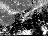 ひまわり7号可視画像・天気図合成 2014年8月5日12時JST