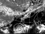 ひまわり7号可視画像・天気図合成 2014年8月6日12時JST