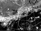 ひまわり7号可視画像・天気図合成 2014年8月19日12時JST