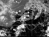 ひまわり7号可視画像・天気図合成 2014年9月6日12時JST