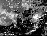 ひまわり7号可視画像・天気図合成 2014年9月9日12時JST