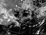 ひまわり7号可視画像・天気図合成 2014年9月10日12時JST