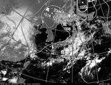 ひまわり7号可視画像・天気図合成 2014年9月11日12時JST