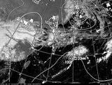 ひまわり7号可視画像・天気図合成 2014年9月17日12時JST