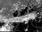 ひまわり7号可視画像・天気図合成 2014年9月20日12時JST