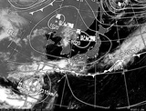ひまわり7号可視画像・天気図合成 2014年9月21日12時JST