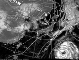 ひまわり7号可視画像・天気図合成 2014年9月26日12時JST