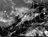 ひまわり7号可視画像・天気図合成 2014年10月2日12時JST