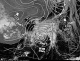ひまわり7号可視画像・天気図合成 2014年10月13日12時JST