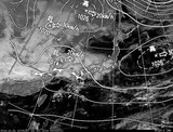ひまわり7号可視画像・天気図合成 2014年10月30日12時JST