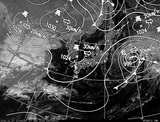 ひまわり7号可視画像・天気図合成 2014年11月27日12時JST