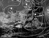 ひまわり7号可視画像・天気図合成 2014年11月28日12時JST