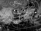ひまわり7号可視画像・天気図合成 2014年11月29日12時JST