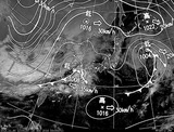 ひまわり7号可視画像・天気図合成 2014年11月30日12時JST