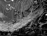 ひまわり7号可視画像・天気図合成 2014年12月4日12時JST