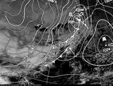 ひまわり7号可視画像・天気図合成 2014年12月11日12時JST