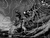 ひまわり7号可視画像・天気図合成 2014年12月27日12時JST