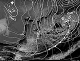 ひまわり7号可視画像・天気図合成 2015年1月1日12時JST