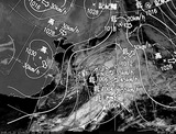 ひまわり7号可視画像・天気図合成 2015年1月22日12時JST