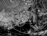 ひまわり7号可視画像・天気図合成 2015年1月26日12時JST